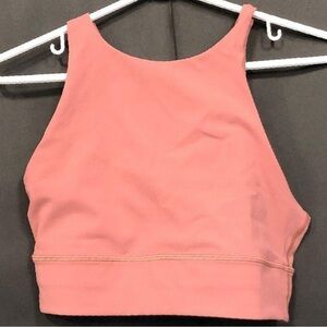 Lululemon Energy Bra High Neck Long Line Ribbed  Sunset  Size 10